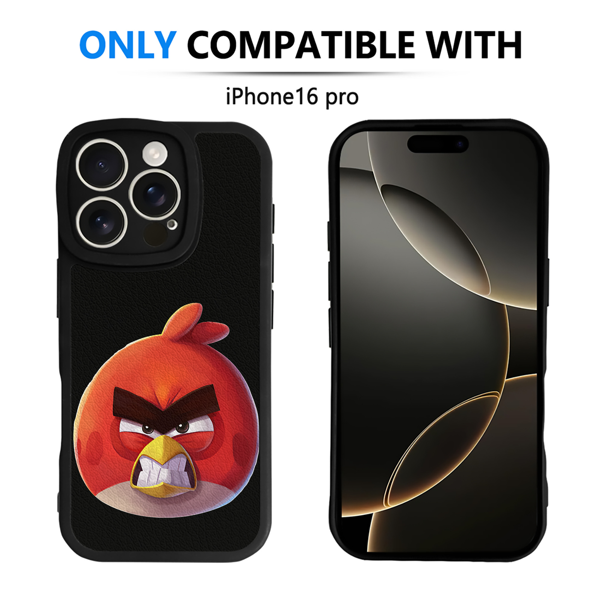 （画像用） Angry Birds アングリーバード 【iPhone 16シリーズ対応】シリコンスマホケース（レザー調） 材質：シリコン